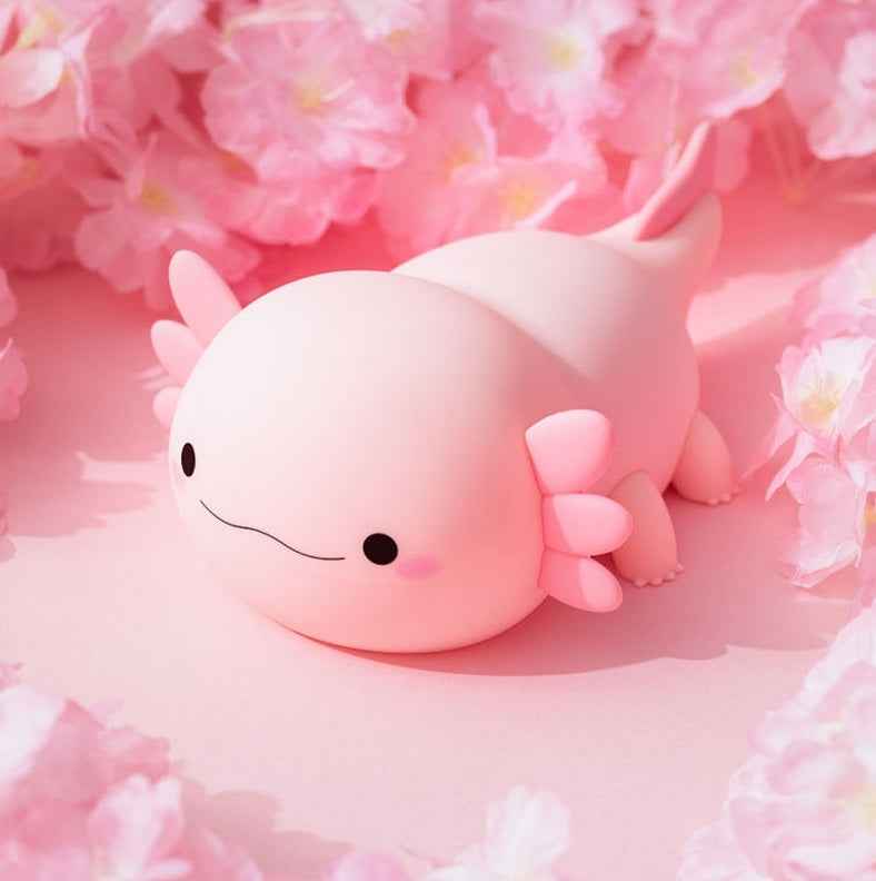 Pink Axolotl Silicone LED Night Light for Kids