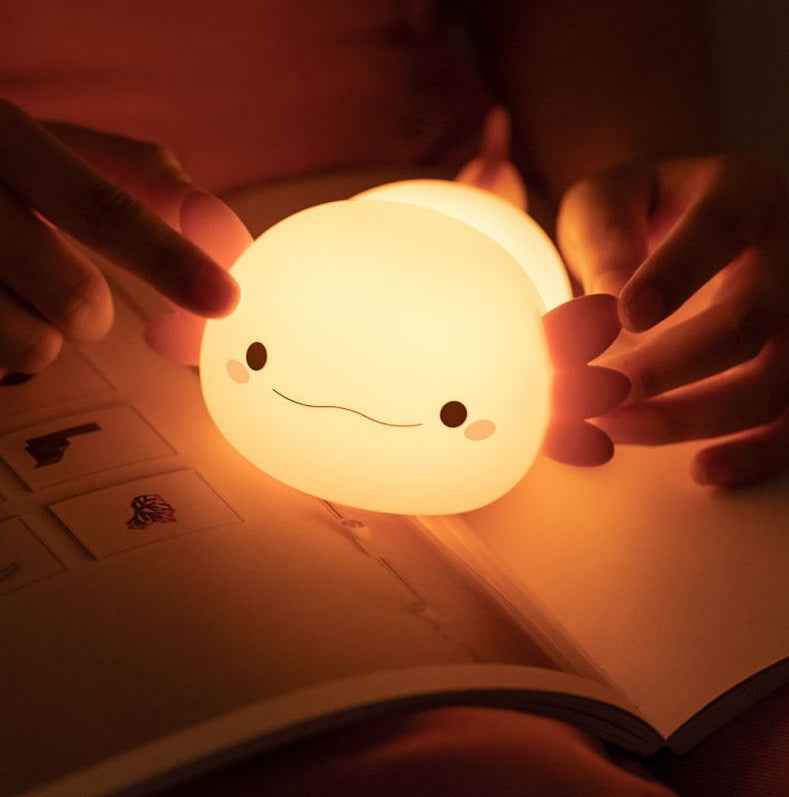 Pink Axolotl Silicone LED Night Light for Kids