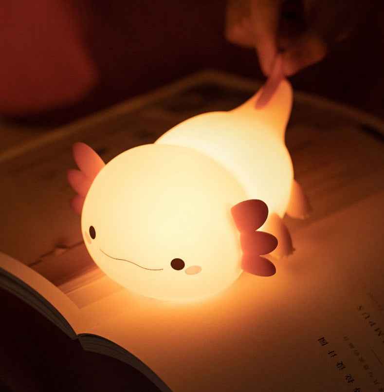 Pink Axolotl Silicone LED Night Light for Kids