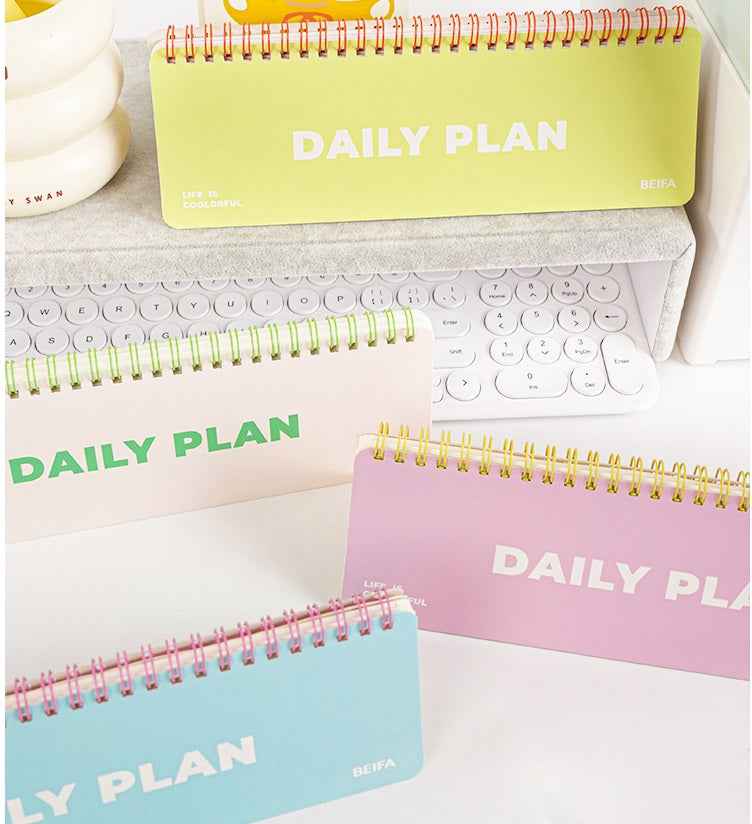 BEIFA Wirebound Undated Weekly Daily Planner Pad Scheduler - 2 Pack