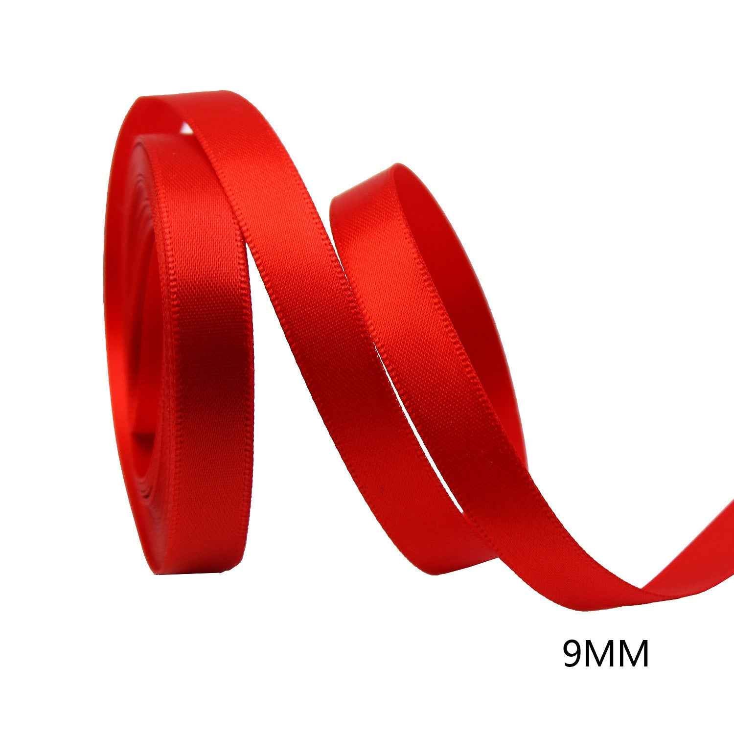 9mm red ribbon roll, solid color grosgrain