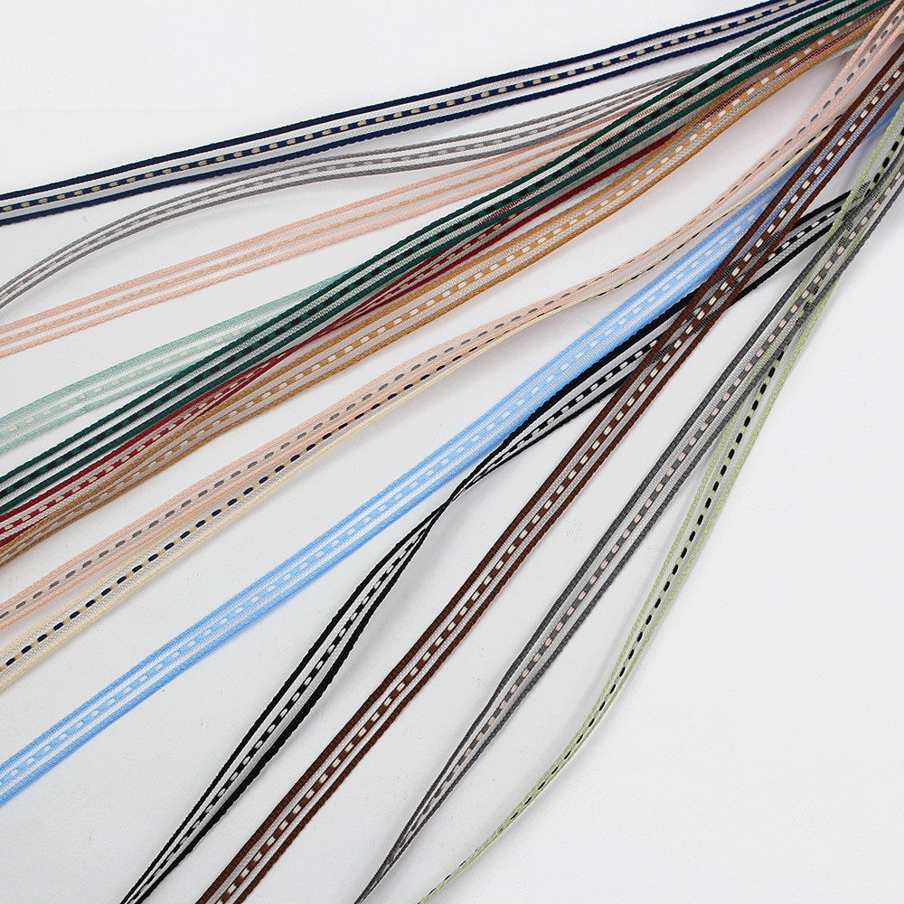 6mm gestreiftes Mesh-Ribbon-Set mit vielen schmalen, farbigen Bändern