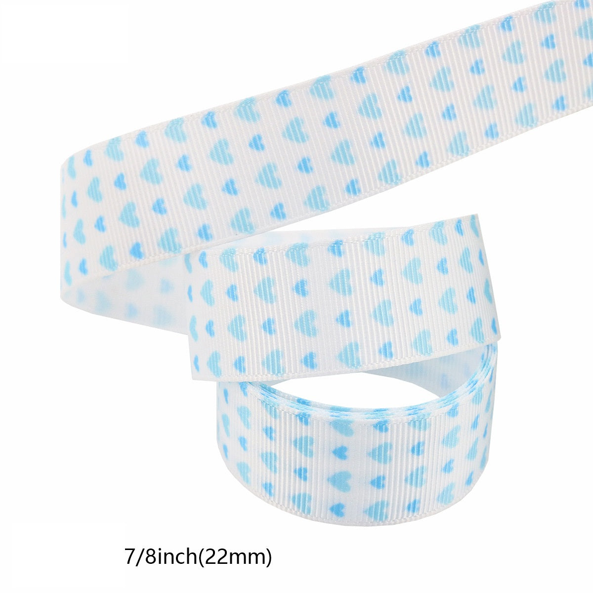 Ljust blått prickigt band med 22mm bredd