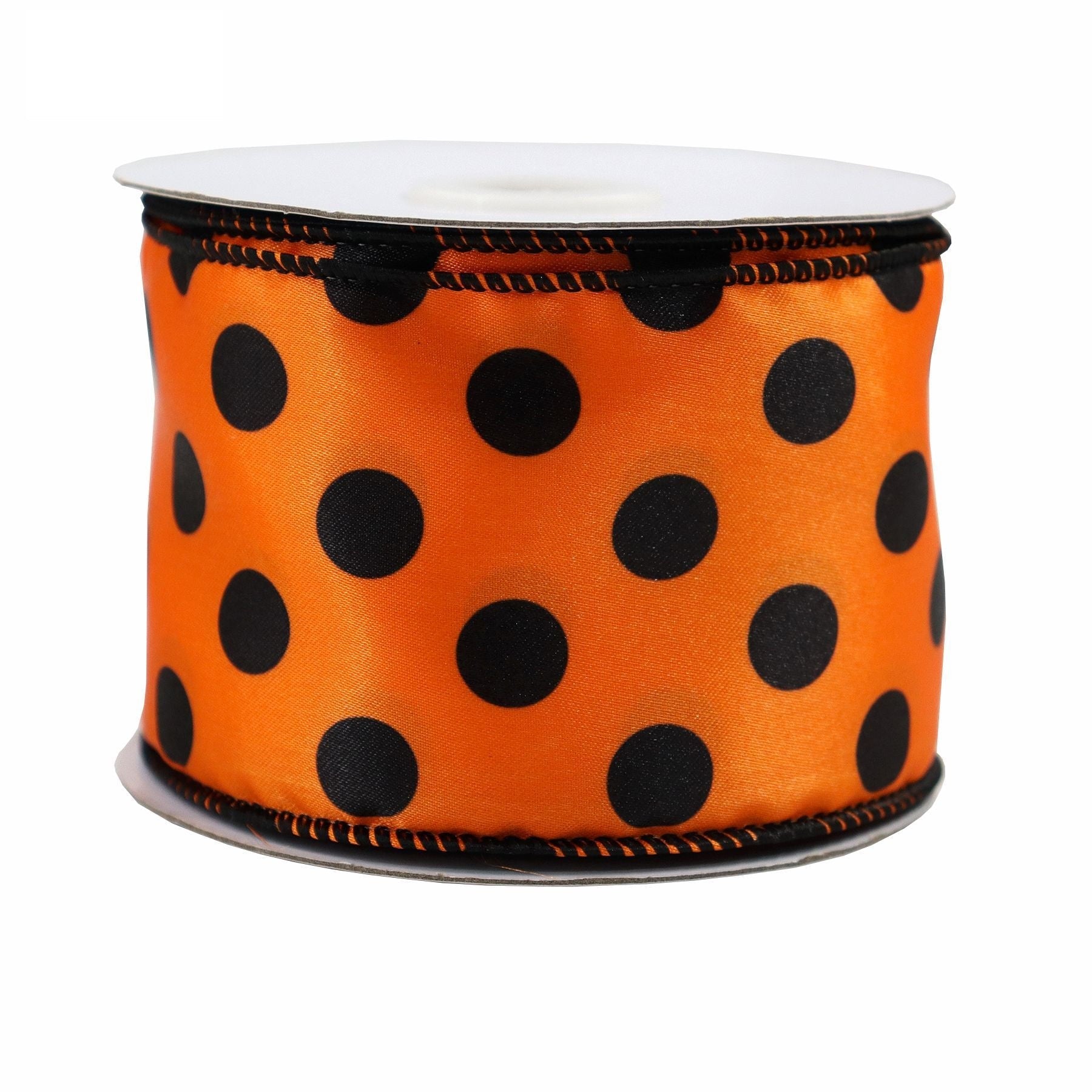 2,5-Zoll Halloweenband-Rolle: orange mit schwarzen Punkten
