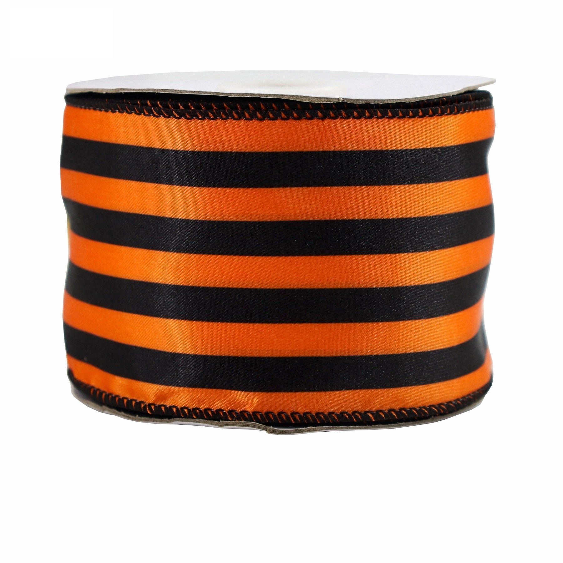 2,5-Zoll Halloweenband-Rolle: orange-schwarze Streifen