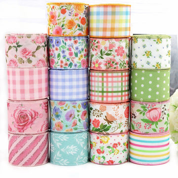Spitzenband 63 mm: Blumen, Karo & Streifen, mehrere Rollen