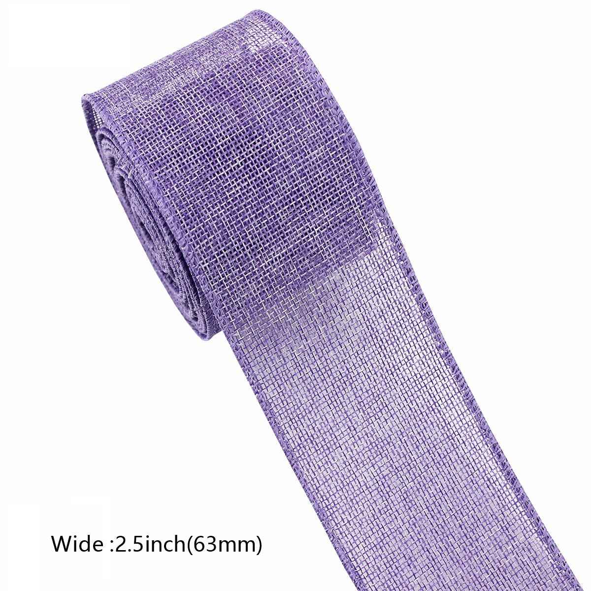 Purple woven ribbon roll, width 2.5 inch (63mm)