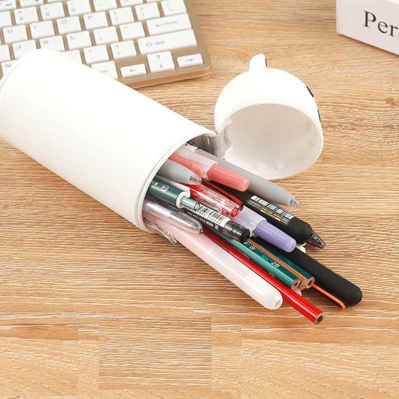 Cartoon Bear Silicone Pencil Case Pen Holder with Suction Cup Stand-Up