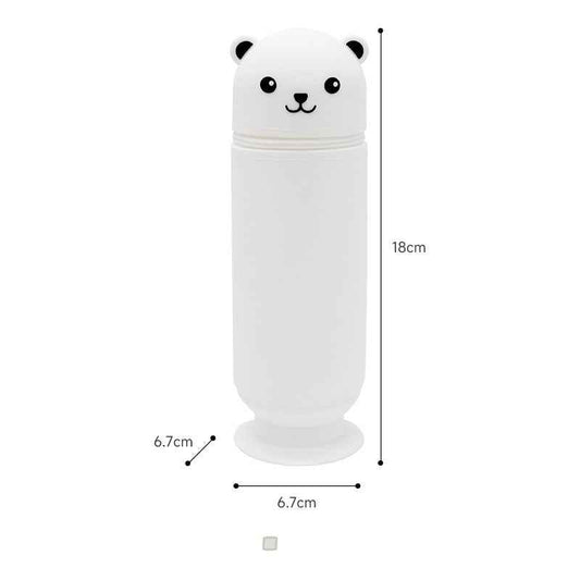 Cartoon Bear Silicone Pencil Case Pen Holder with Suction Cup Stand-Up