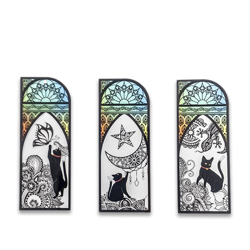 Black Cat PET Bookmark Set – 36 Elegant Page Markers