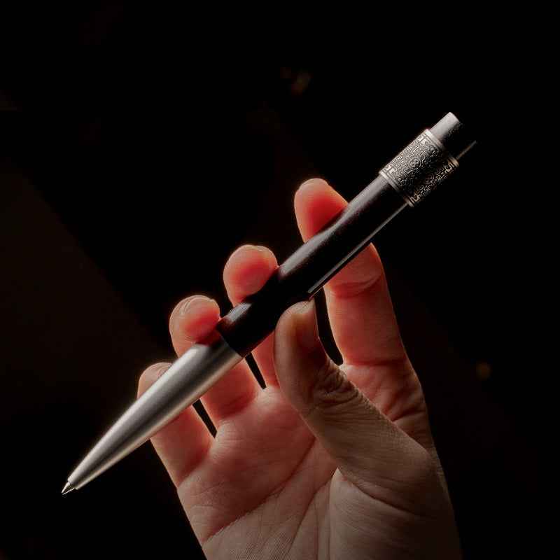 Elegant Black Ebony Wood 0.5mm Ballpoint Pen