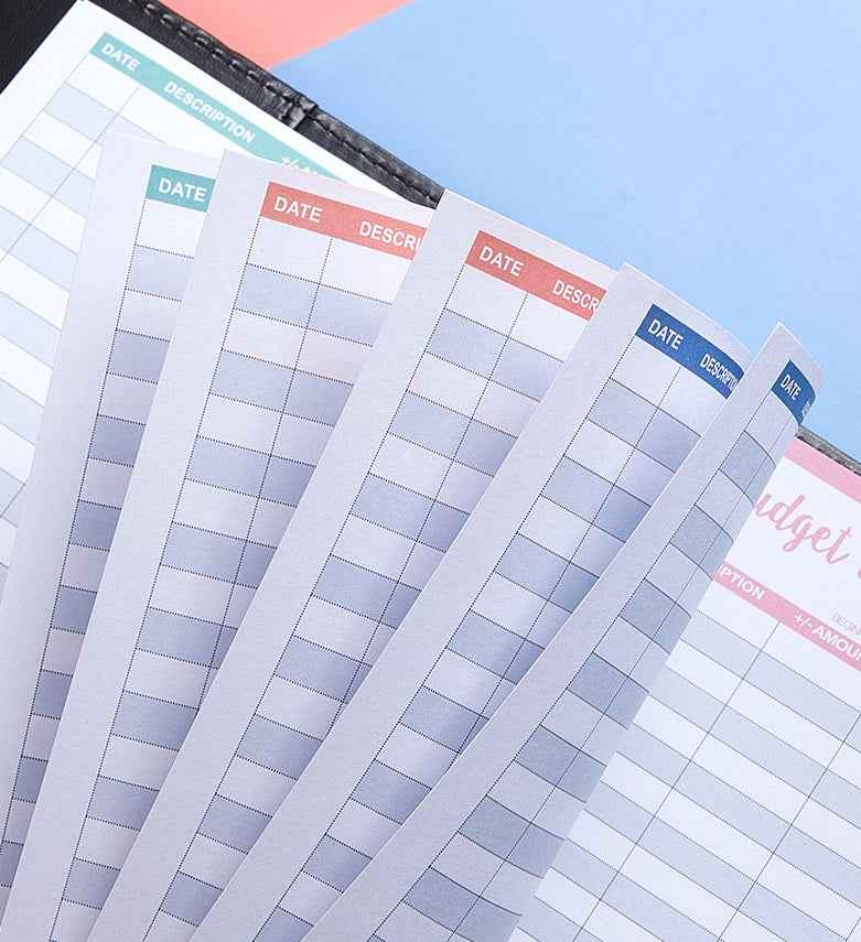 60 Expense Tracker 6-Hole Punched Budget Sheets for A6 Budget Binder