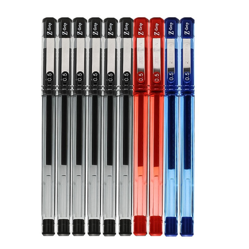 Zebra Z-Grip Stick Gel Ink Rollerball Pen,0.5mm,10 Pack