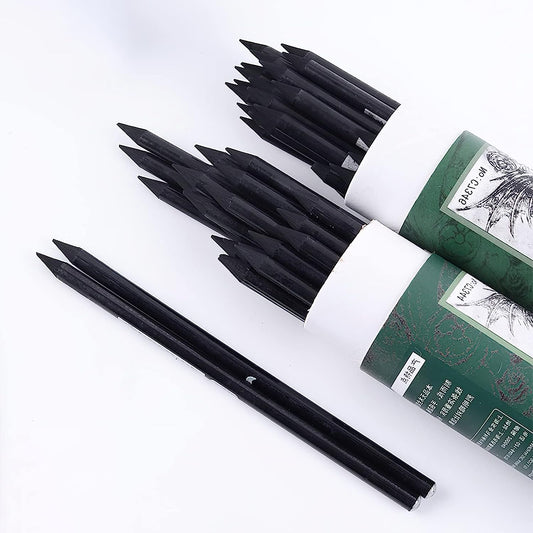 Marie's 24pcs Non-Wood Whole-Lead Core Graphite Charcoal Sticks Pencils