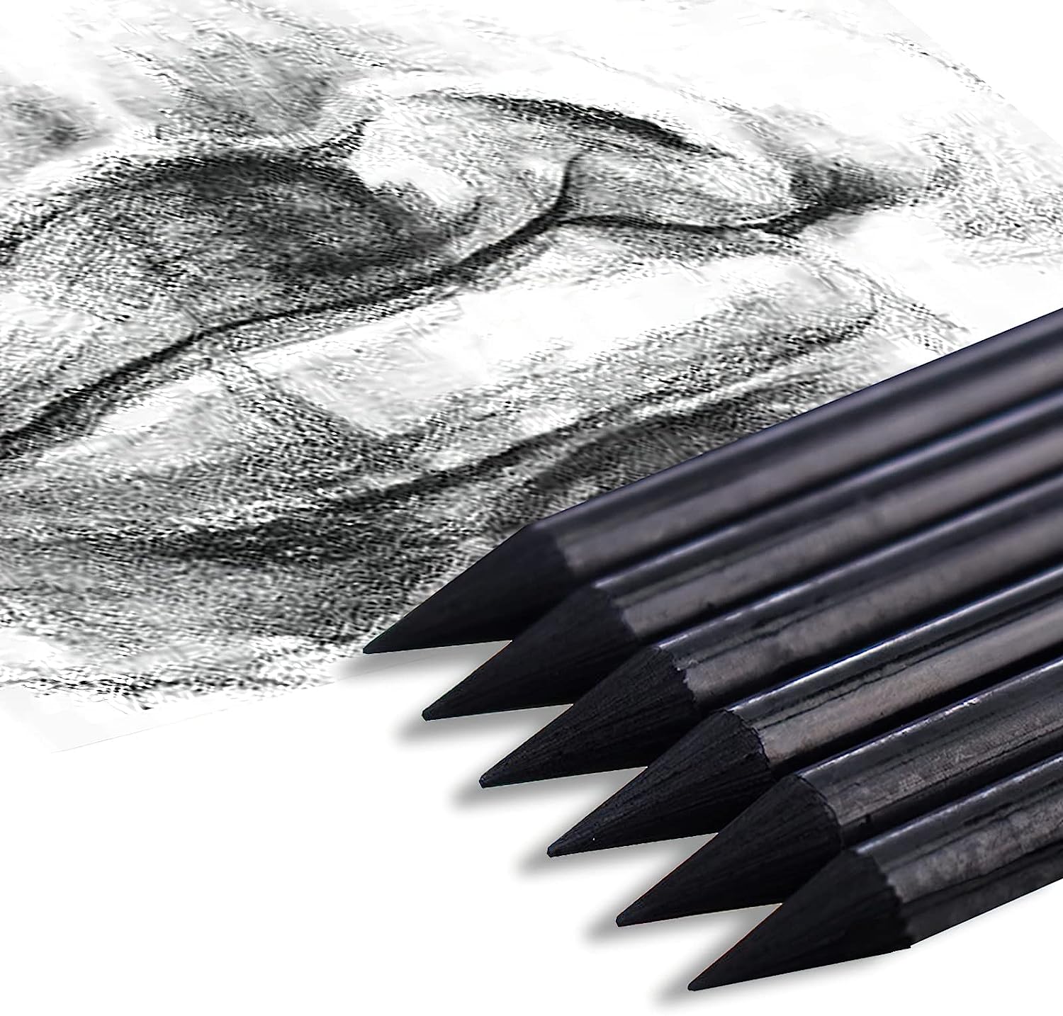 Marie's 24pcs Non-Wood Whole-Lead Core Graphite Charcoal Sticks Pencils