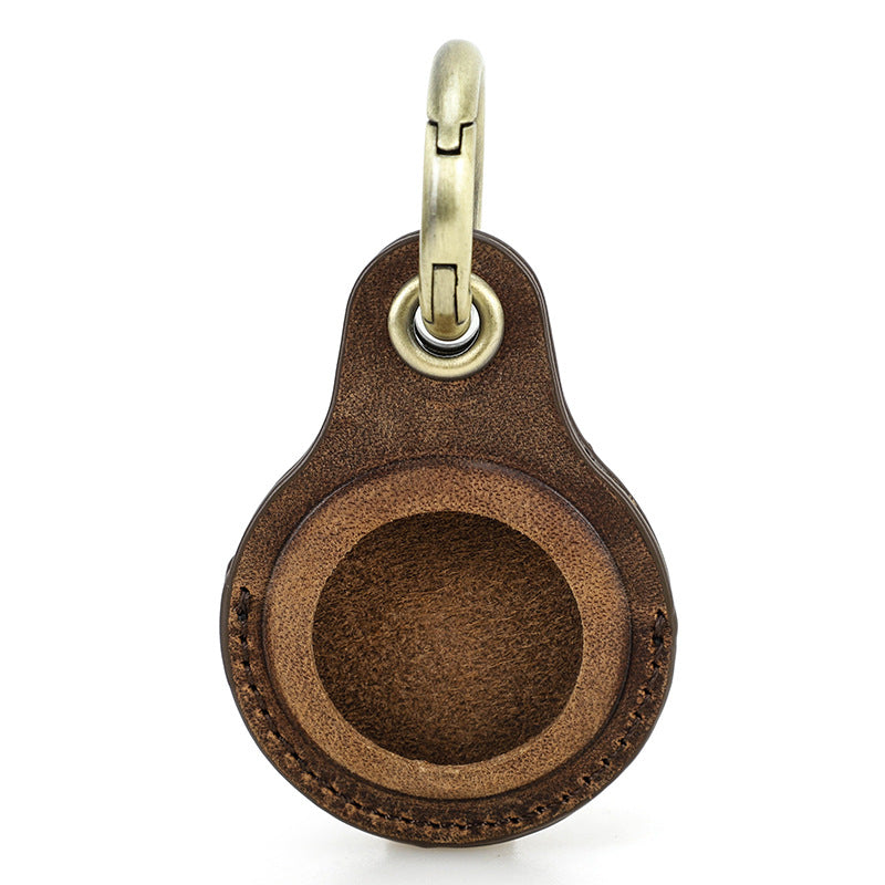 Leather Airtag Key Ring Protective Dog Collar Air Tag Case Holder