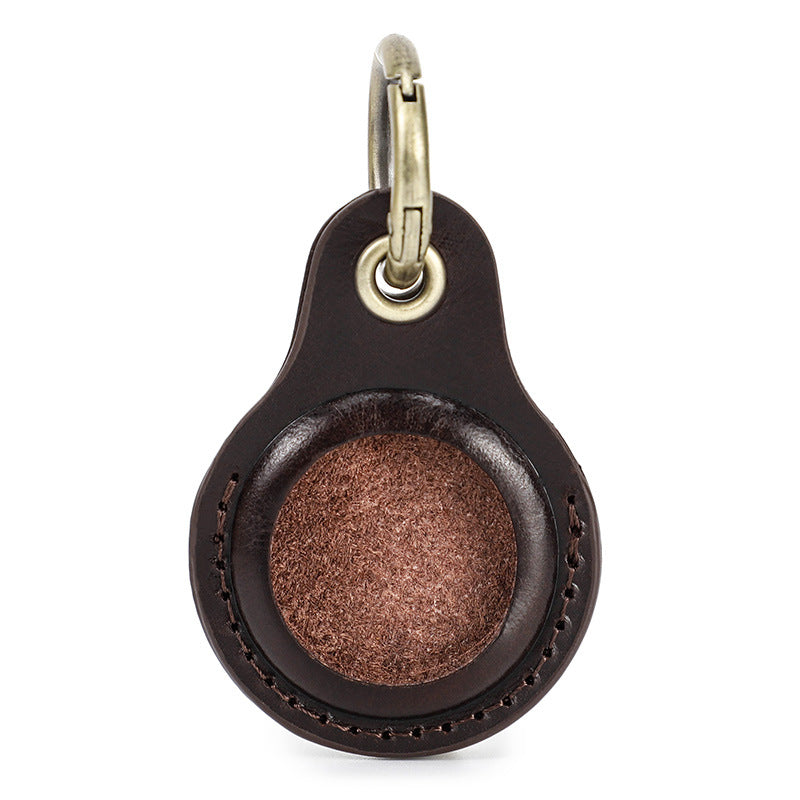 Leather Airtag Key Ring Protective Dog Collar Air Tag Case Holder