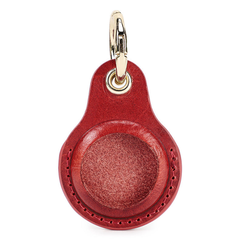 Leather Airtag Key Ring Protective Dog Collar Air Tag Case Holder