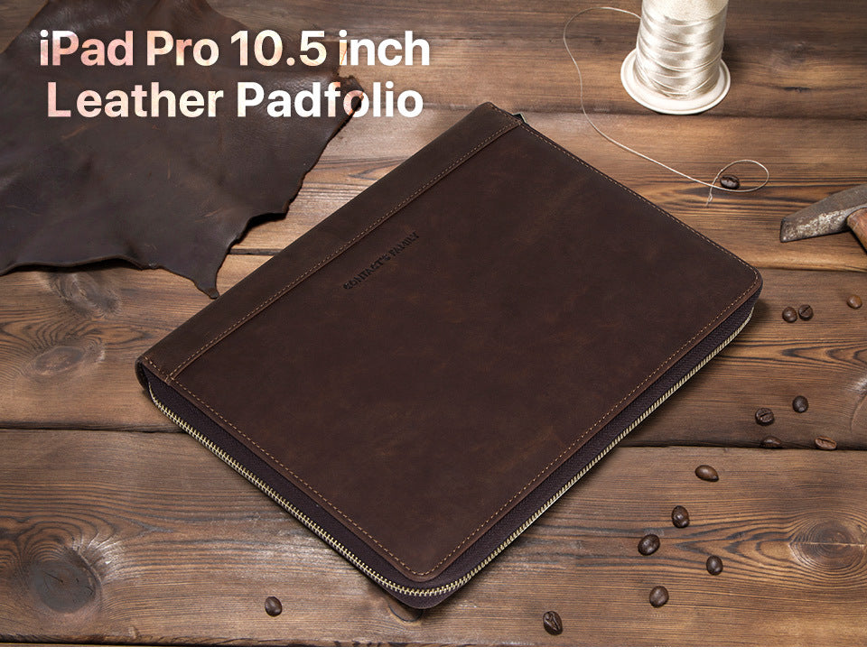 Leather Zipper Padfolio 11" for iPad Pro 10.5 inch