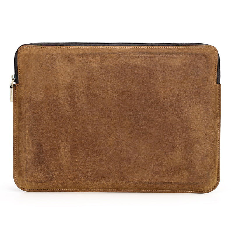 Leather Slim Laptop Sleeve Case 13.3 inch with 2 Zip Pocket