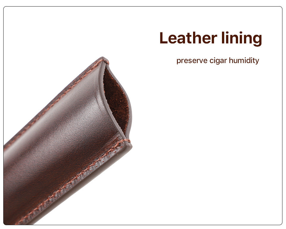Leather Cigar Case Travel Humidor for Single Cigar