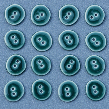 Dark green 20mm ceramic buttons, irregular round, two-hole close-up set