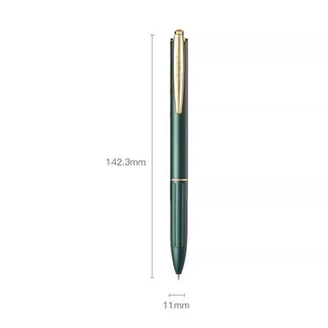 COMIX X5 Metal Retractable Gel Pen | 0.5mm Black Ink | Brass Body | Low Centre of Gravity