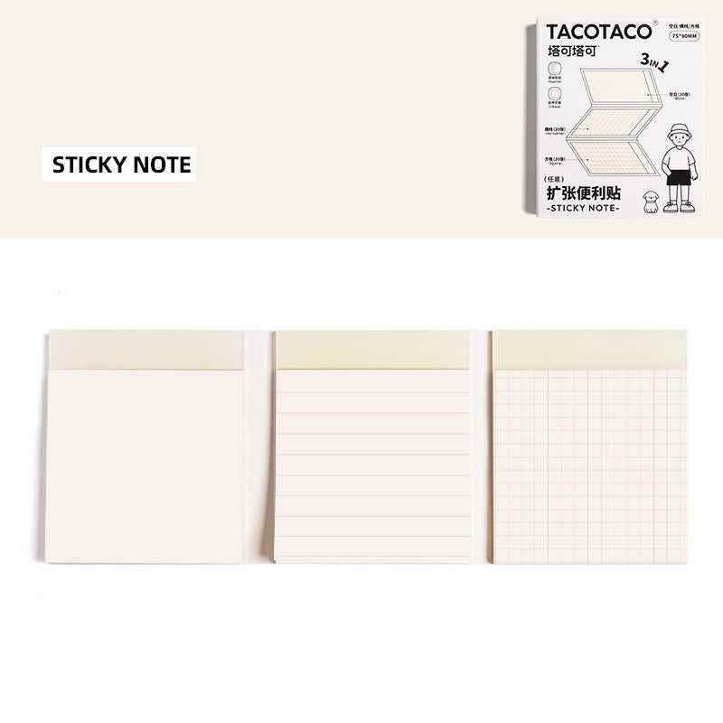 Roco Sticky Note TACOTACO Expandable Sticky Notes 3-in-1 Foldable 2 Pack