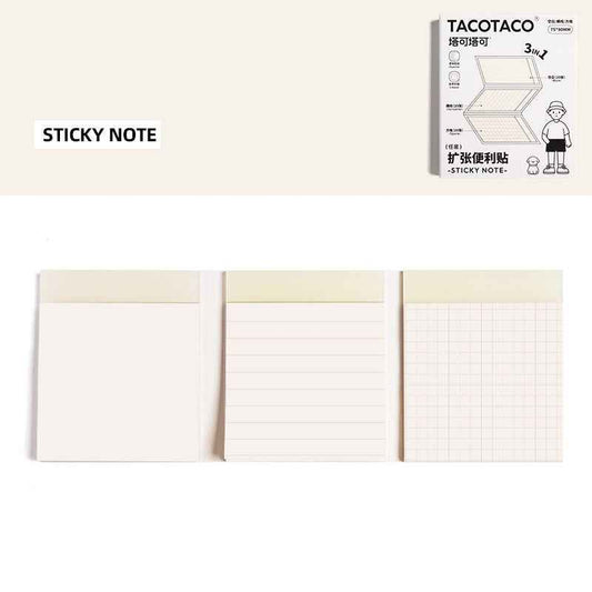 TACOTACO Expandable Sticky Notes 3-in-1 Foldable 2 Pack