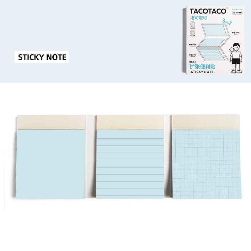 TACOTACO Expandable Sticky Notes 3-in-1 Foldable 2 Pack