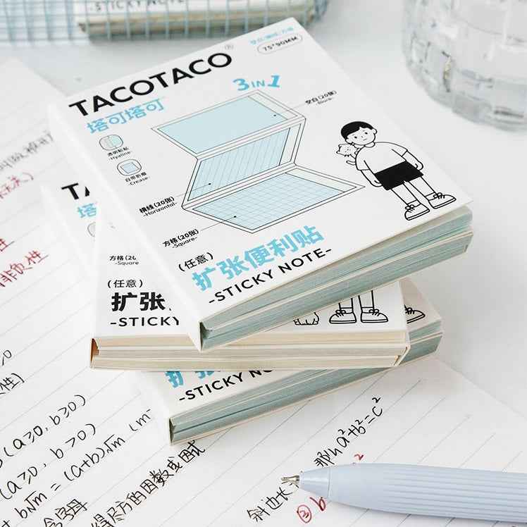 TACOTACO Expandable Sticky Notes 3-in-1 Foldable 2 Pack