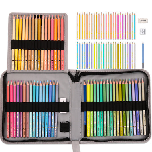 KALOUR 50 Macaron Pastel Colored Pencils Set with Carrrying Case