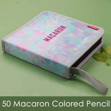 KALOUR 50 Macaron Pastel Colored Pencils Set with Carrrying Case