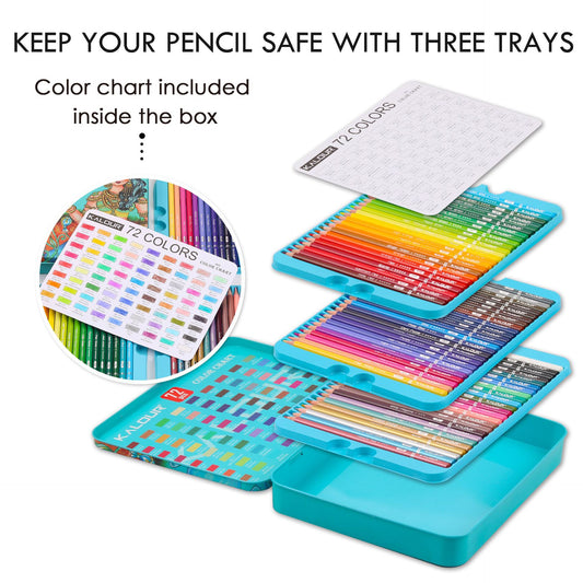 KALOUR 72 Premium Colored Pencils Set for Drawing Sketching Shading