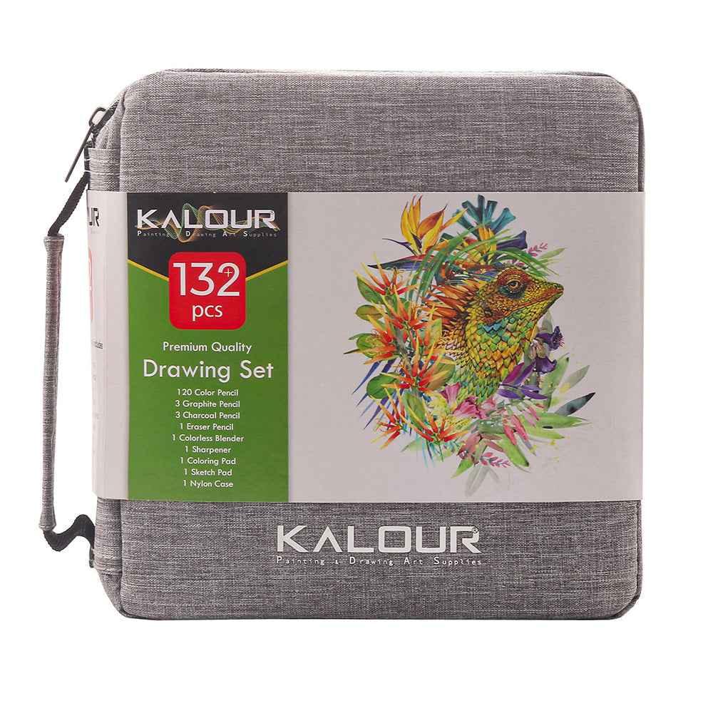 Kalour KALOUR 132 Colored Pencils Set with Portable Zipper Travel Case