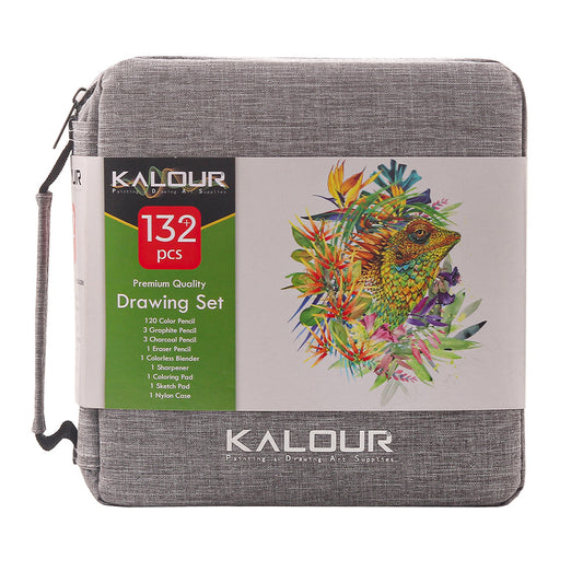 KALOUR 132 Colored Pencils Set,with Adult Coloring Book and