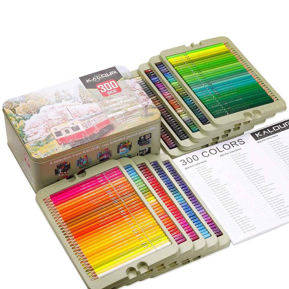 Kalour KALOUR 300 Colors Professional Colored Pencils Set Tin Box