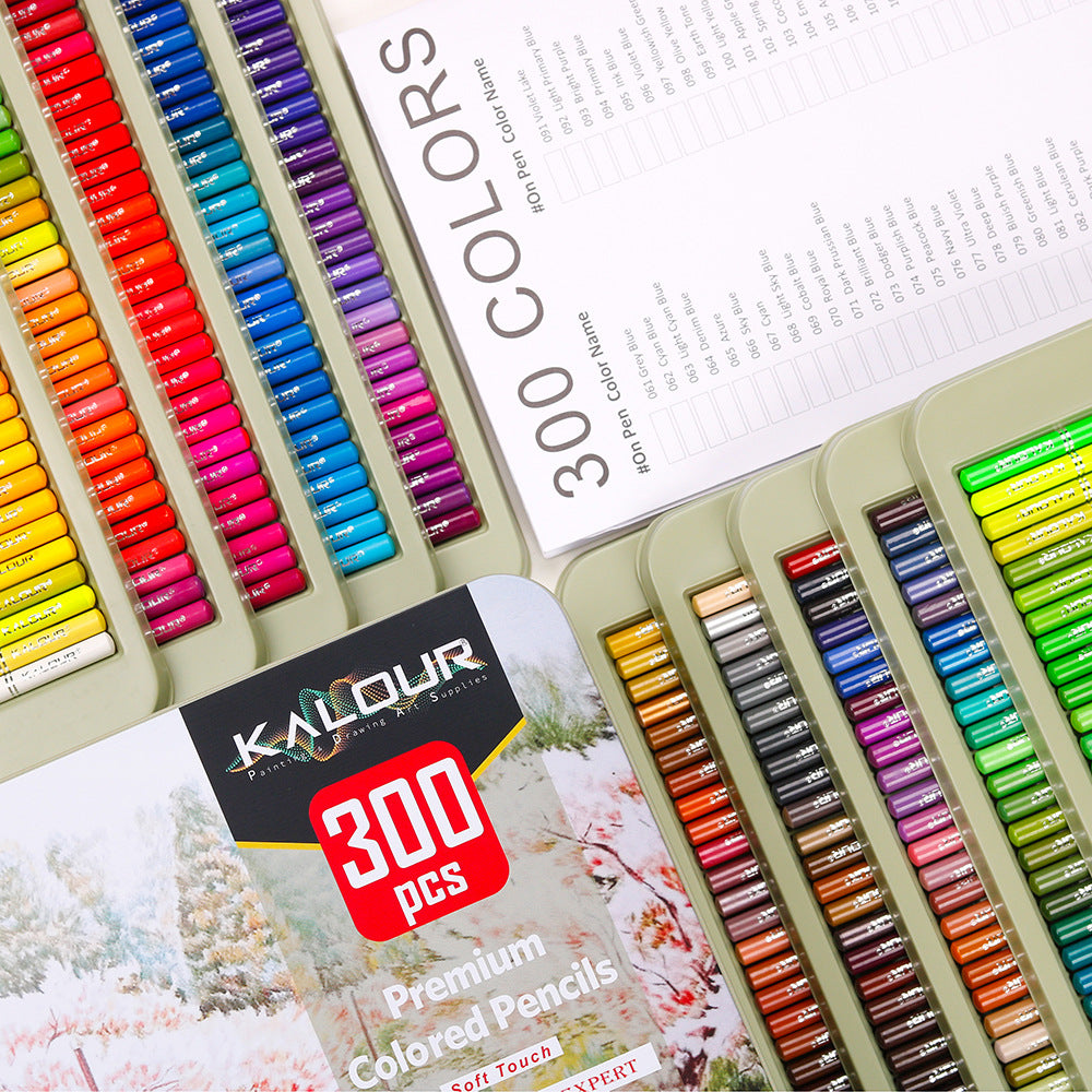 KALOUR 300 Colors Professional Colored Pencils Set Tin Box