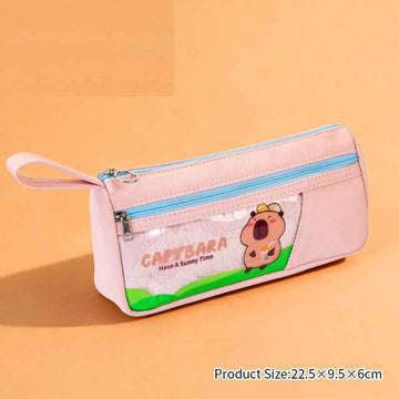 Capybara Clear Multi-Function Pencil Case Student Pen Bag Organizer