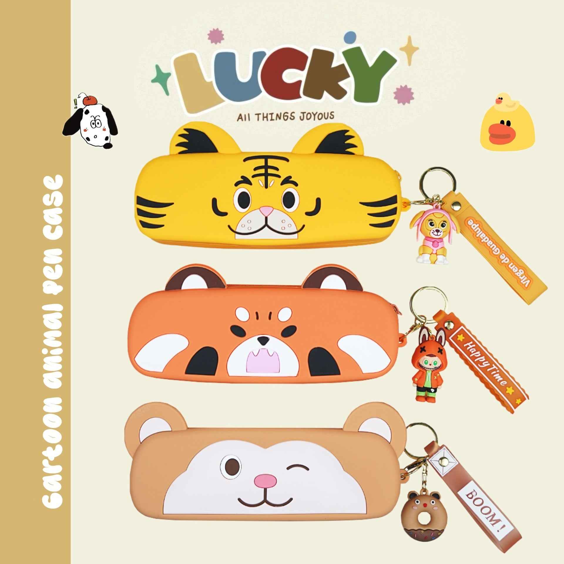 Cute Cartoon Animal Silicone Pencil Case