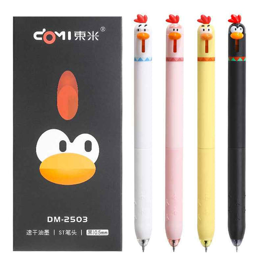 12PCS Funny Chicken Retractable Gel Pens 0.5mm Fine Point Black Ink