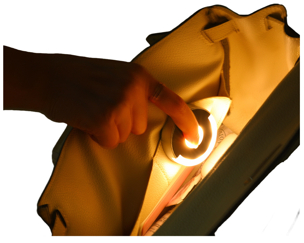 Portable Clip-on Purse Light - Mini Round LED Light for Bags 2 Pack