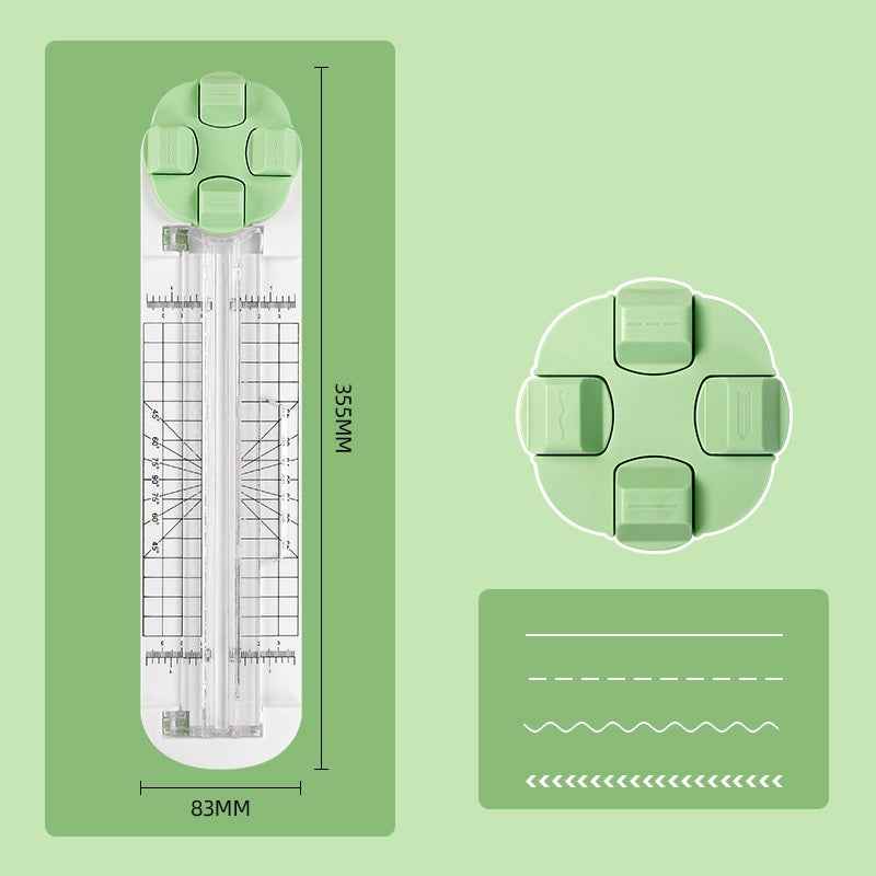 Taglierina Per Carta 4 In 1 – Trimmer Multifunzione Per Scrapbooking, Imballaggio E Scuola, Con Lama Bidirezionale E Base Antiscivolo, 35,5x8,3 Cm