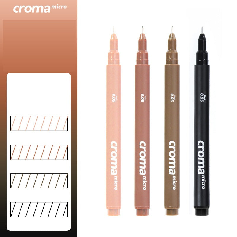 Croma Micro Fineliner Pens 4 Colors for Manga,Illustration,Drawing 0.05