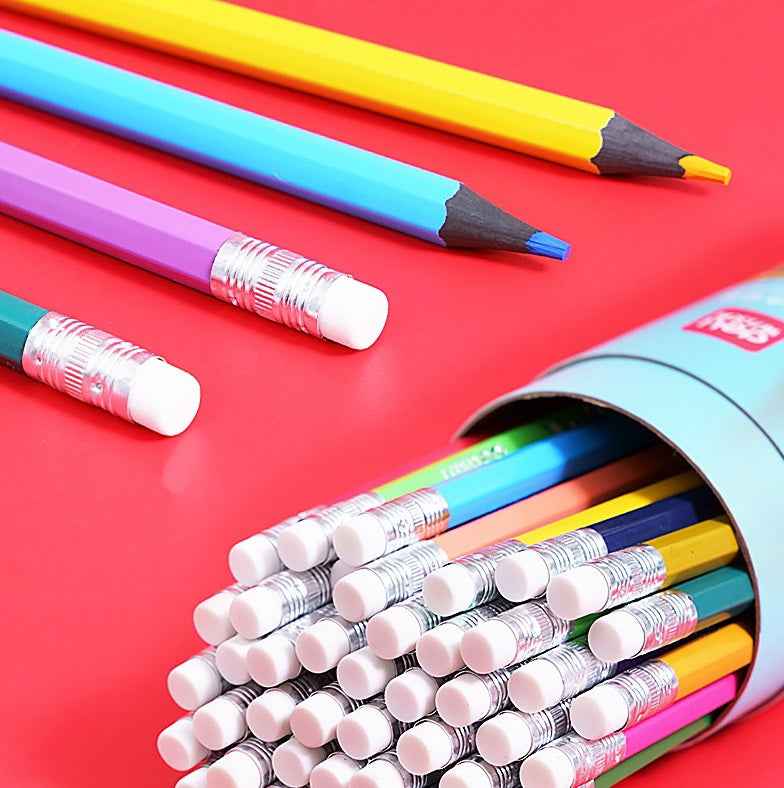 DELI 48 Colors Woodless Erasable Colored Pencils Set