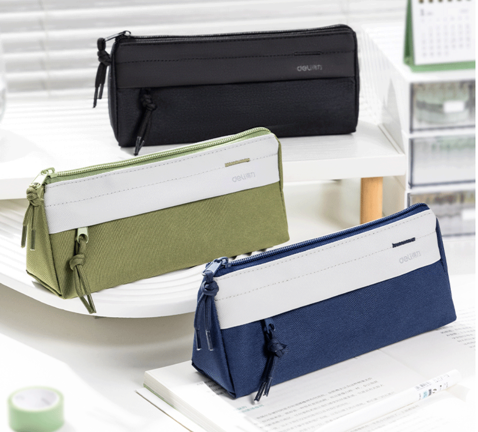 DELI Triangle Multi-Use Pencil Case Stationery Organizer