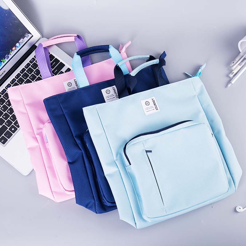 DELI Tutorial Book Tote Bag with Zipper for Kids Students