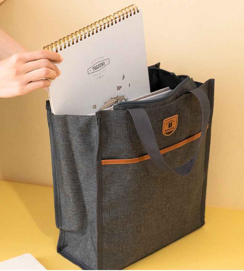 DELI Oxford Fabric Kids Tote Bag with Zipper for School Students