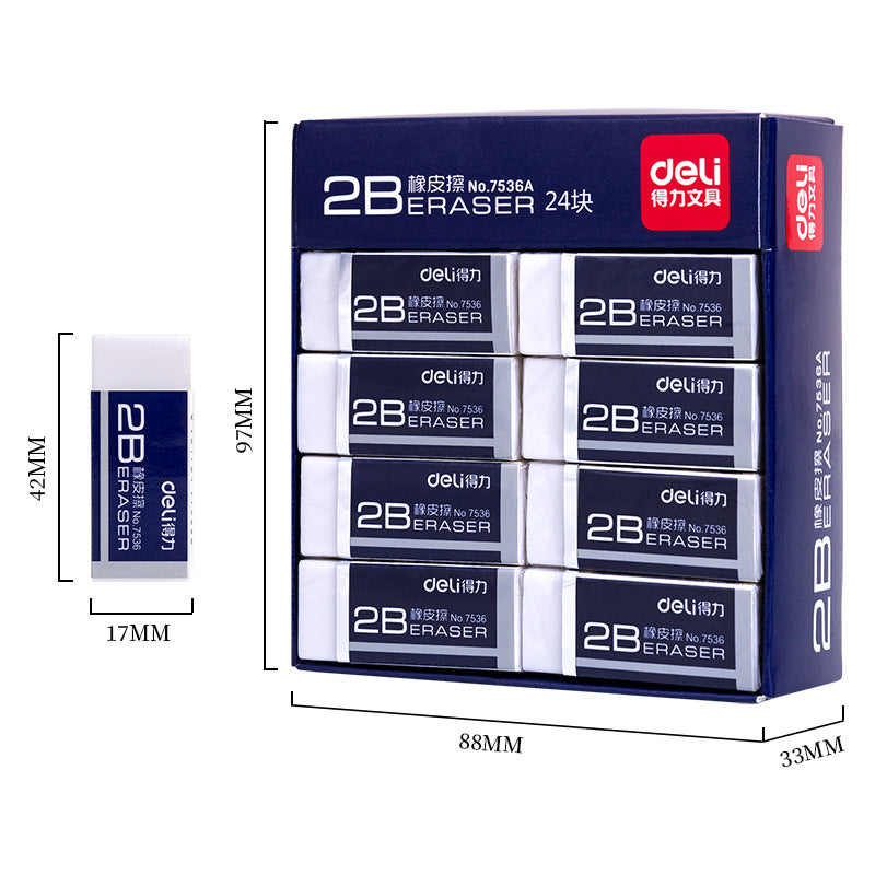 DELI 7536 Student Eraser - For 2B Lead - 24/45 Pack