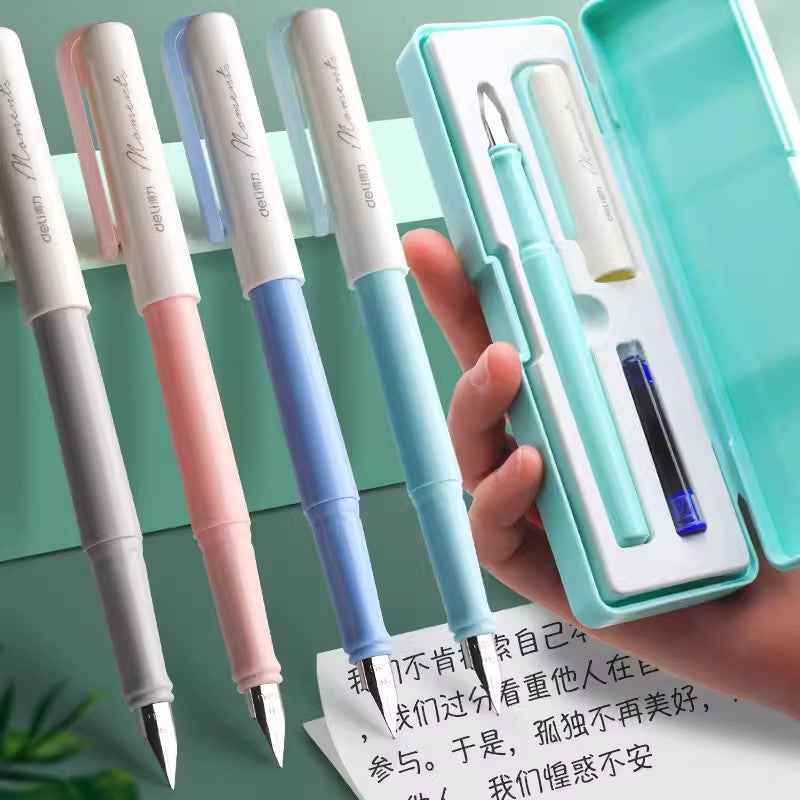 DELI A932 Calligraphy Fountain Pen for Students & Beginners 4 Pack